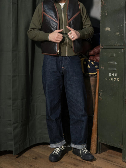 Buckle Back Wide Selvedge Jeans