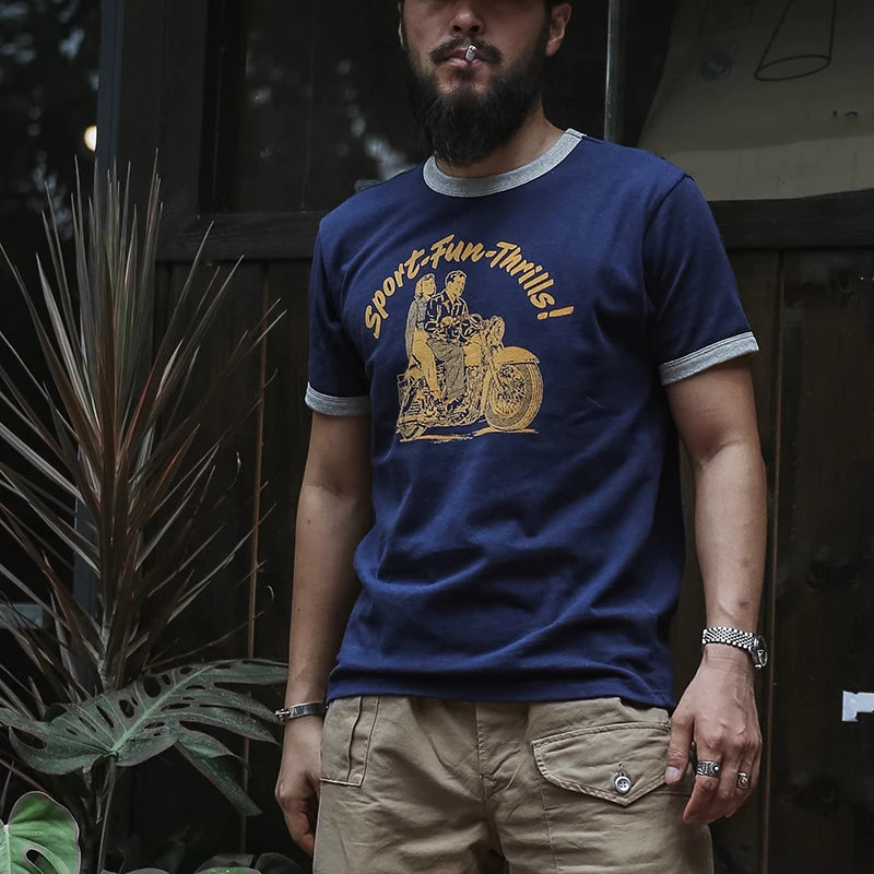 Motorcycle Rider Print Tee