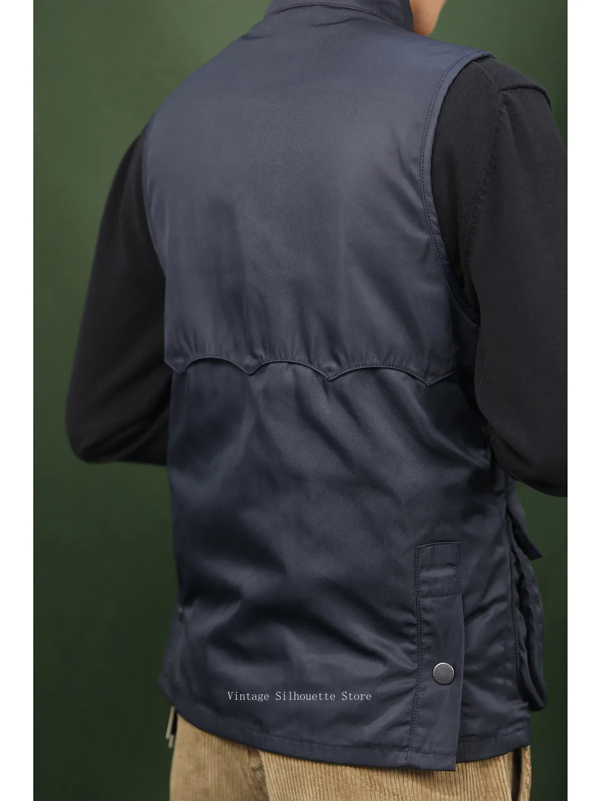 Waxed Stand Collar Utility Vest