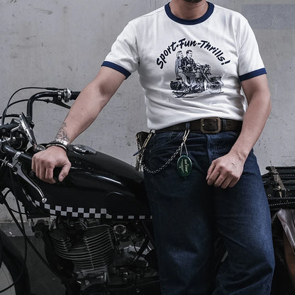 Motorcycle Rider Print Tee