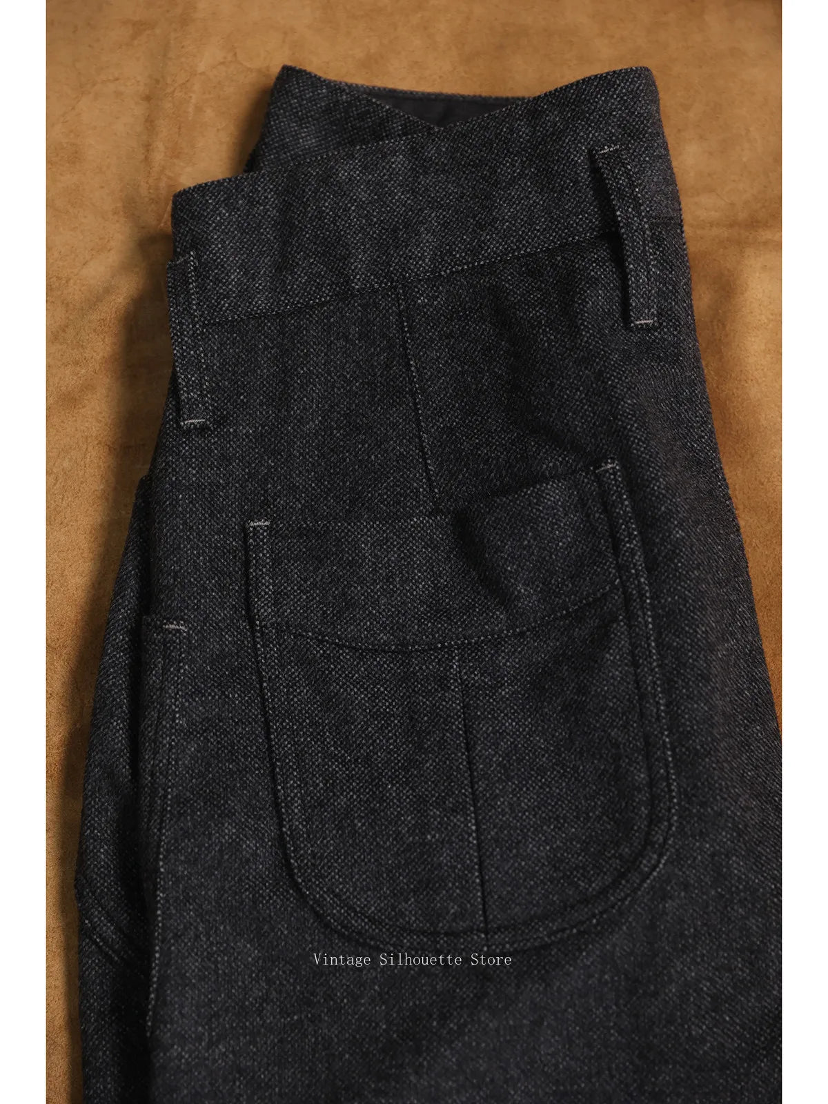 Dark Gray Wool Cargo Pants