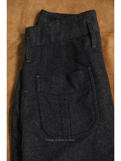Dark Gray Wool Cargo Pants