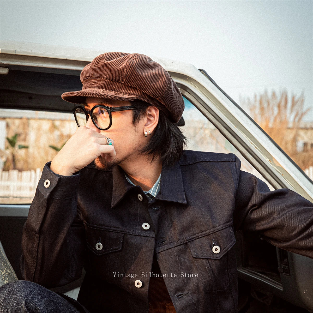Brown Corduroy Newsboy Cap