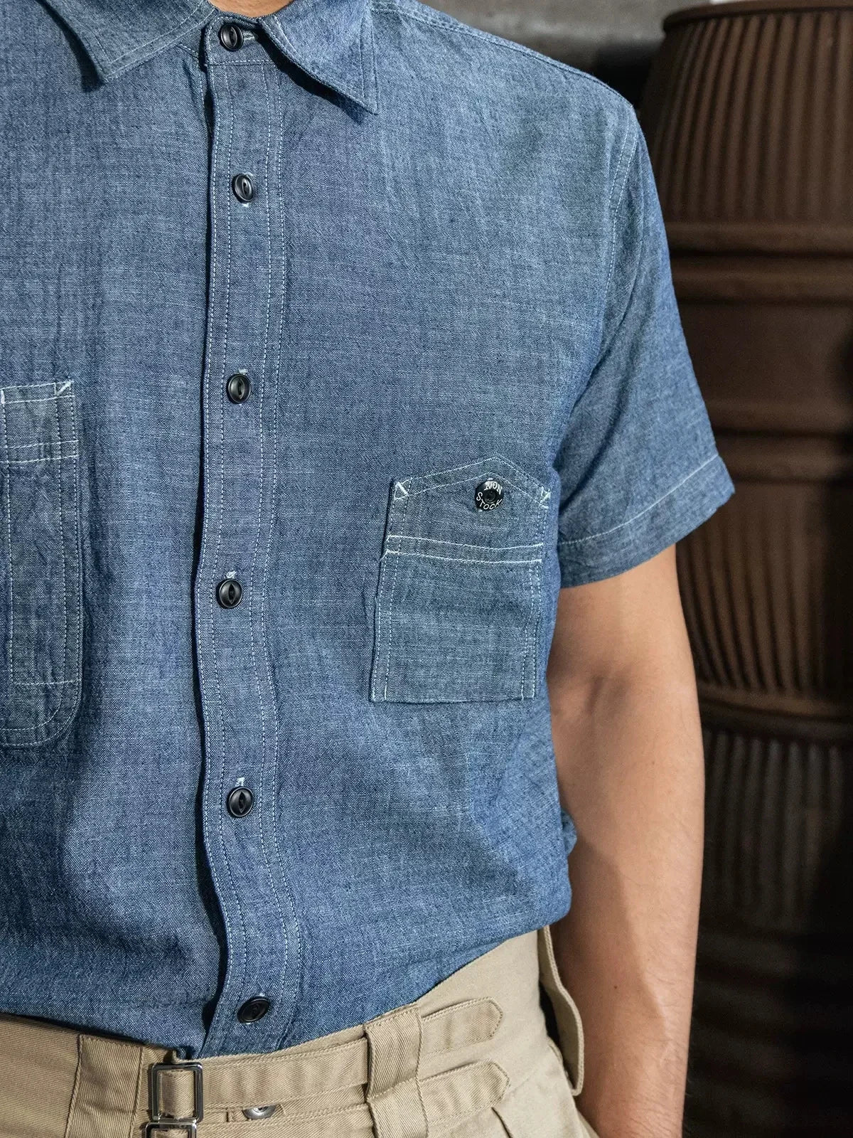 Cigarette Pocket Chambray Shirt