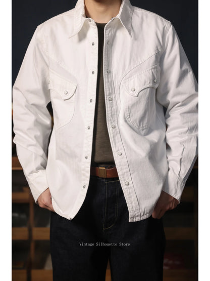 Snap Button Denim Western Shirt