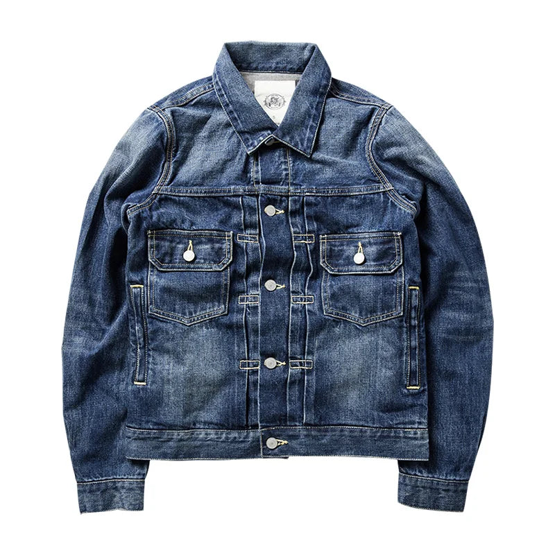 Damaged Dark Wash Denim Jacket
