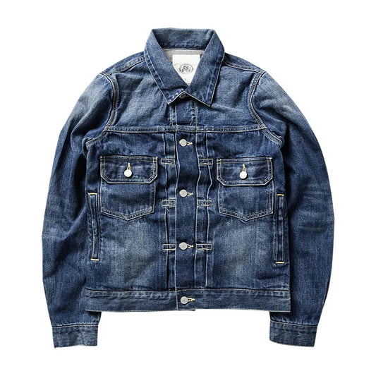 Damaged Dark Wash Denim Jacket