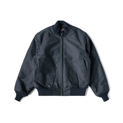 Navy Wool Lined Deck Jacket