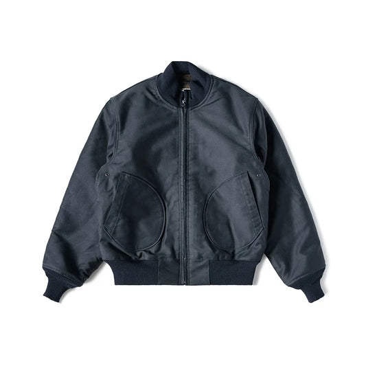 Navy Wool Lined Deck Jacket