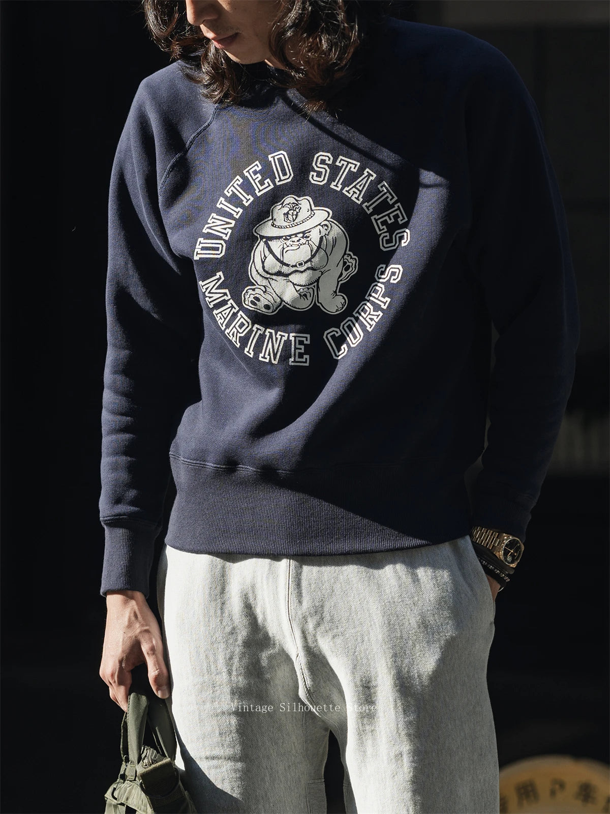 USMC Bulldog Fleece Sweatshirt
