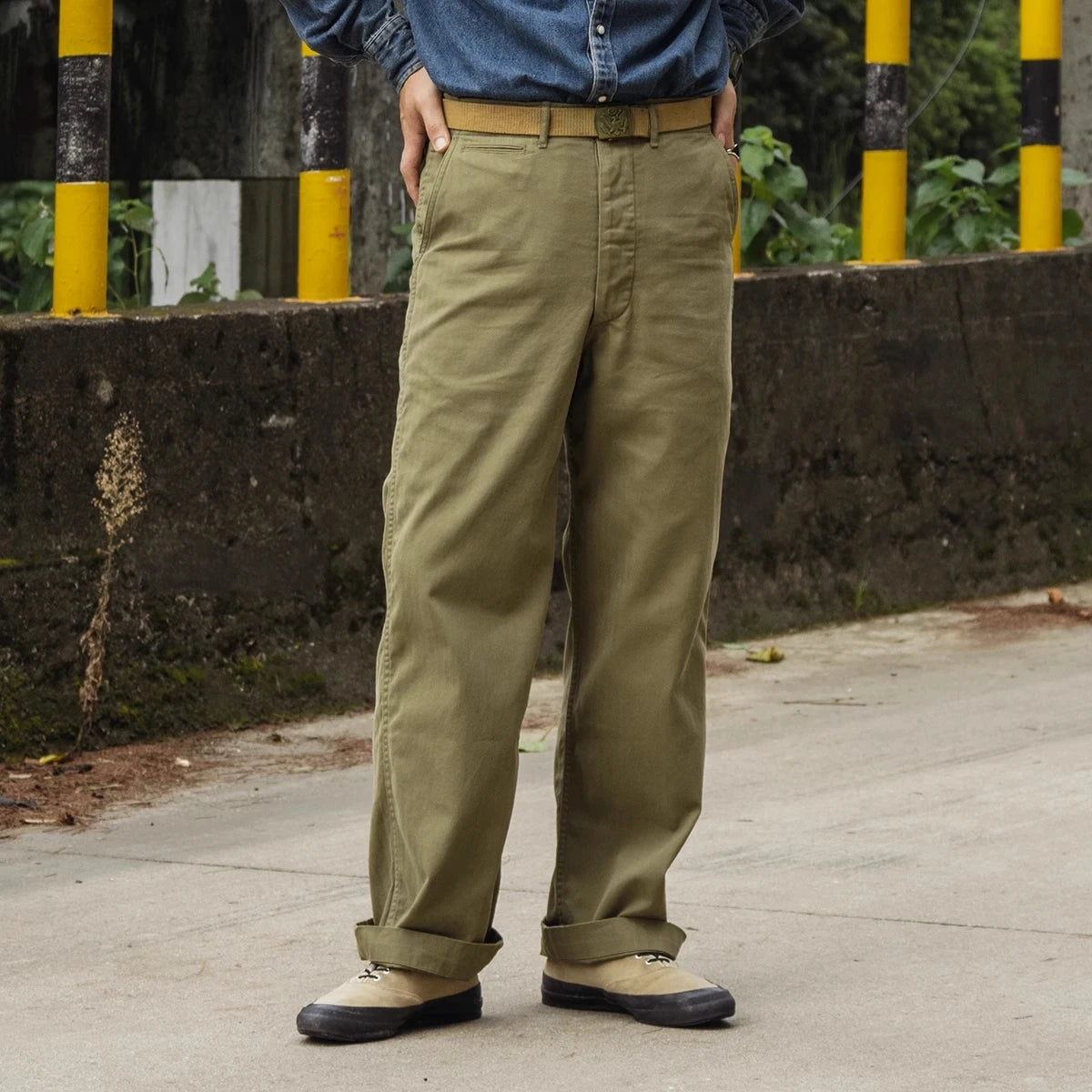 Herringbone Twill Utility Pants