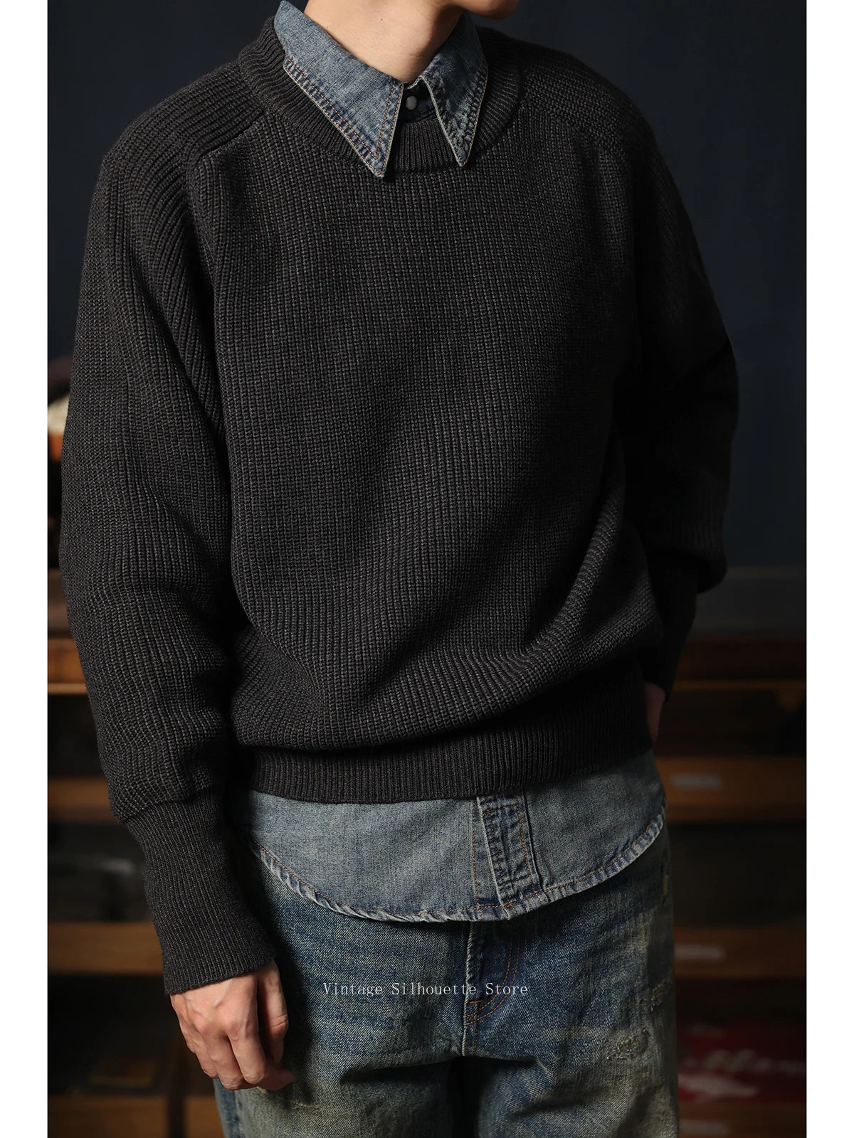 Raglan Wool Blend Sweater