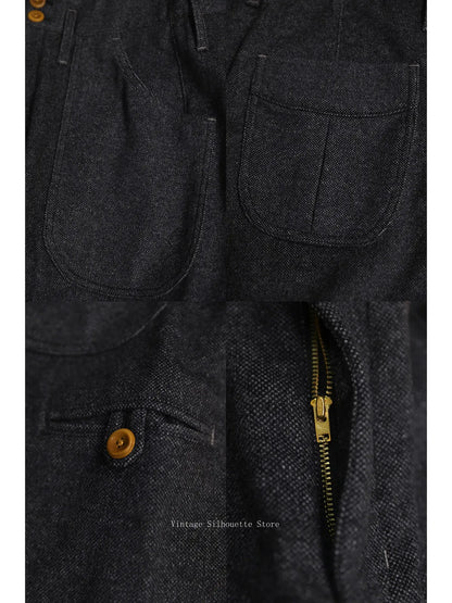 Dark Gray Wool Cargo Pants