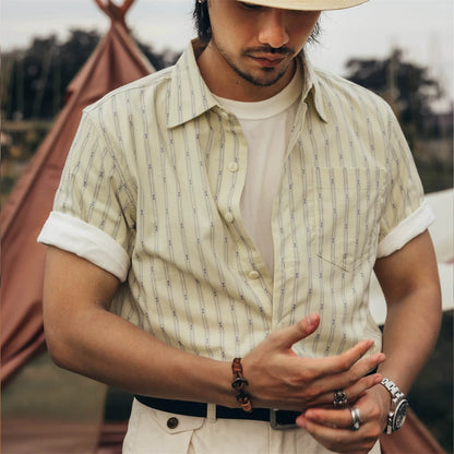 Jacquard Stripe Short Sleeve Shirt