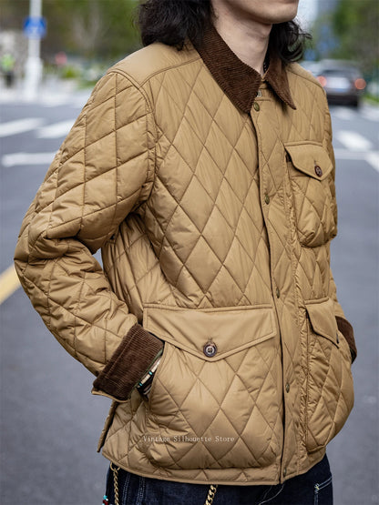 Khaki Quilted Utility Jacket