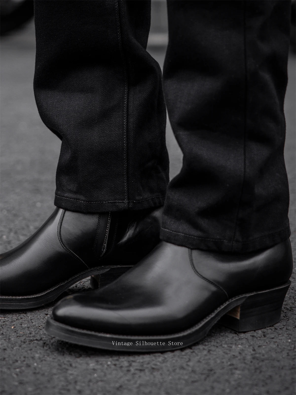 Black Slim Straight Selvedge Jeans