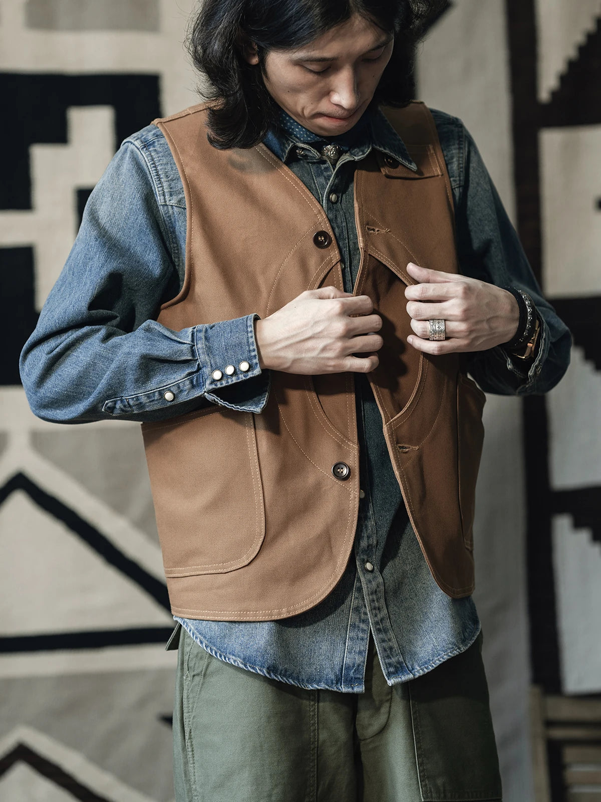 Washed Denim Western Shirt