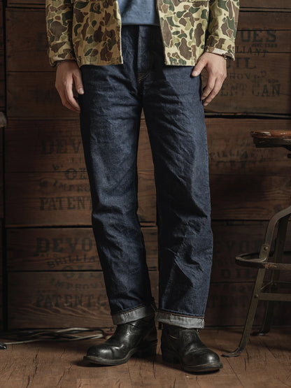 Rigid Straight Raw Denim Jeans