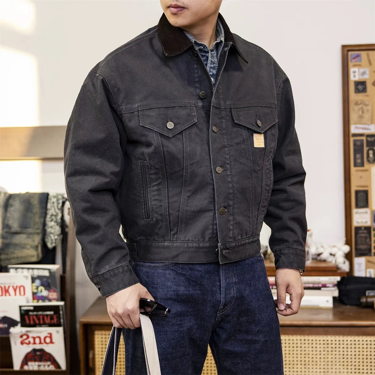 Blanket Lined Canvas Trucker Jacket