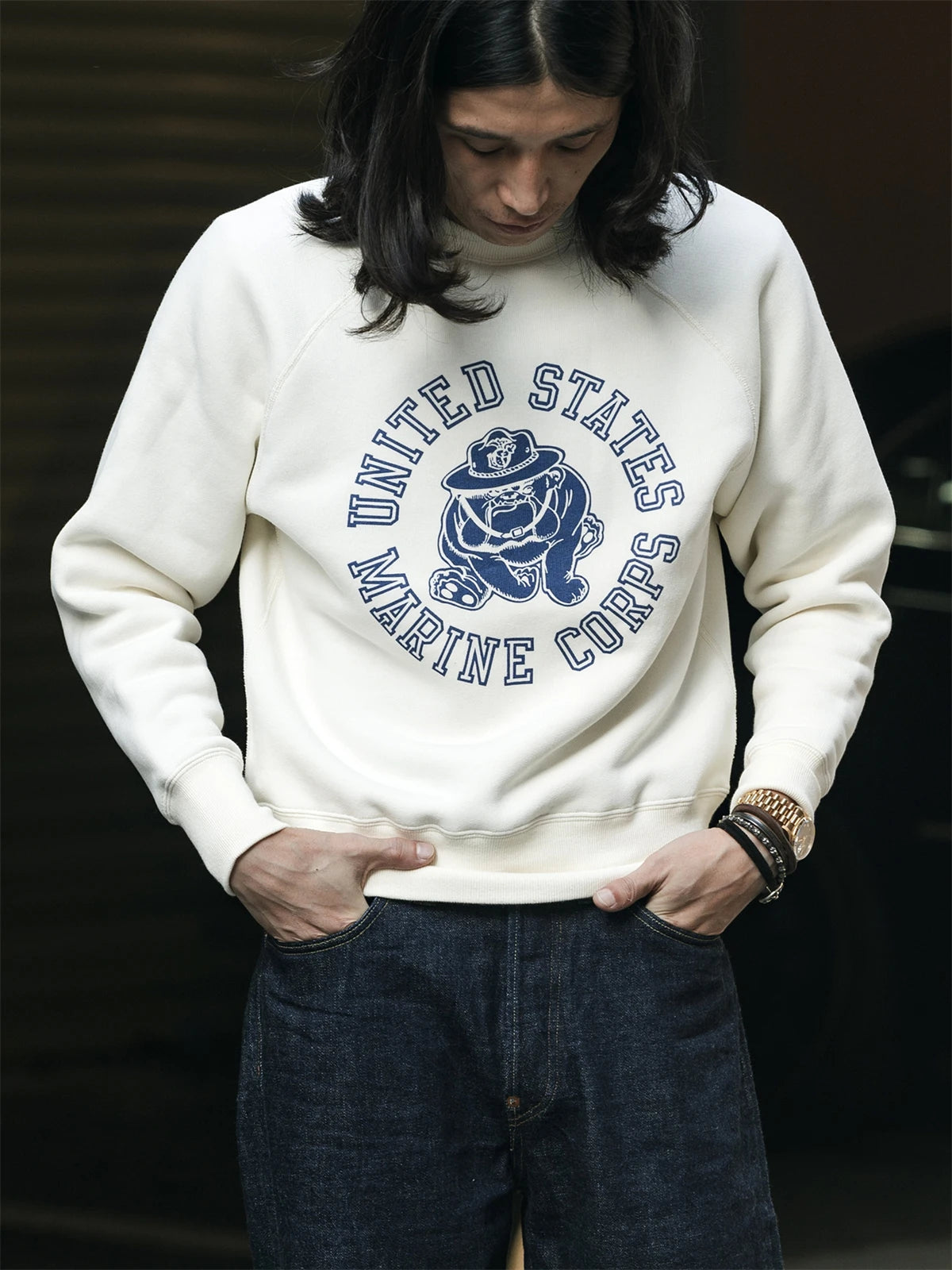USMC Bulldog Fleece Sweatshirt