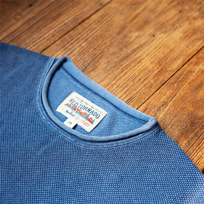 Indigo Sashiko Knit Tee