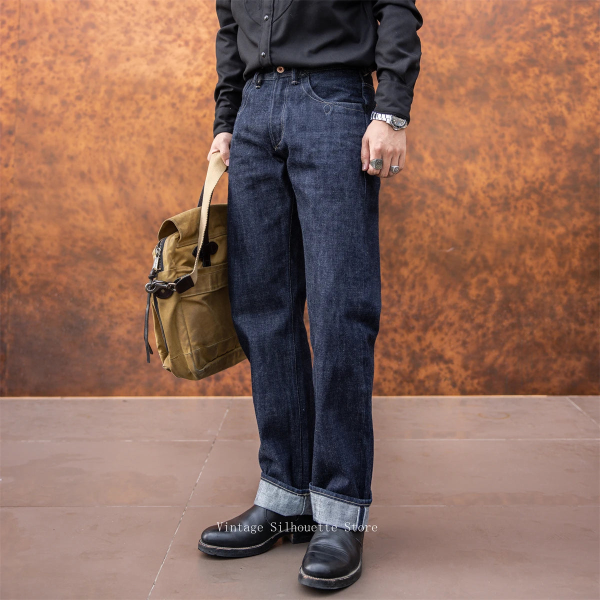 Cinch Back Indigo Selvedge Jeans