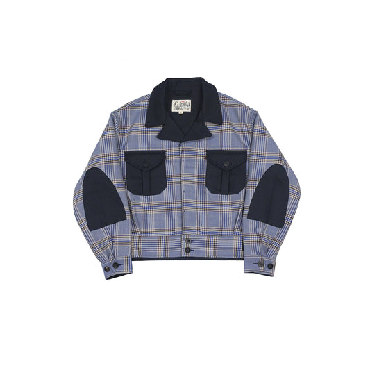 Plaid Cropped Wool Work Jacket