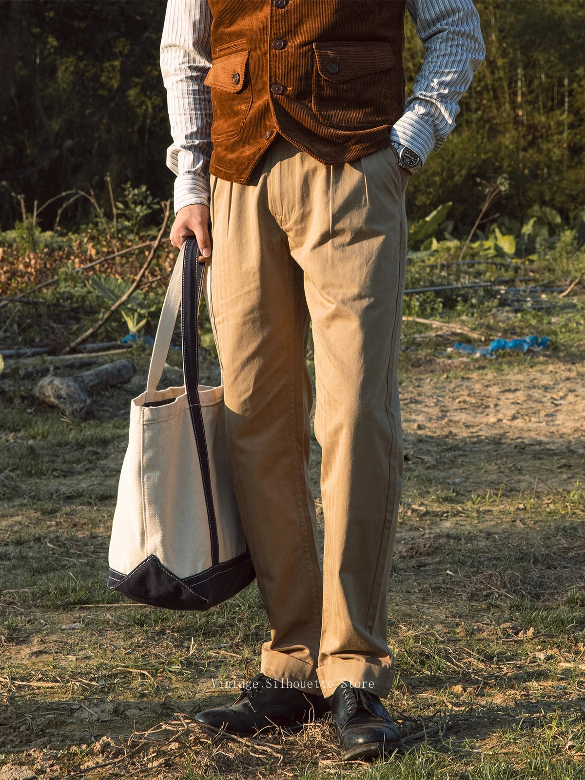 Herringbone Cotton Gurkha Pants
