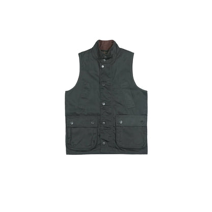 Waxed Stand Collar Utility Vest