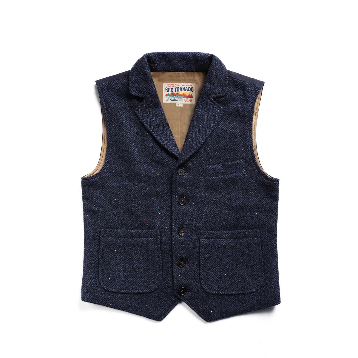 Herringbone Wool Tweed Vest