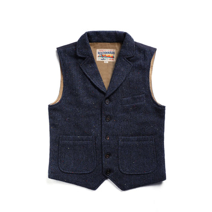 Herringbone Wool Tweed Vest