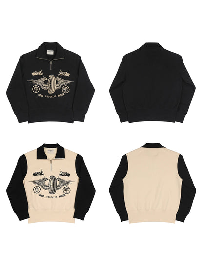 Two Tone Quarter Zip Sweatshirt