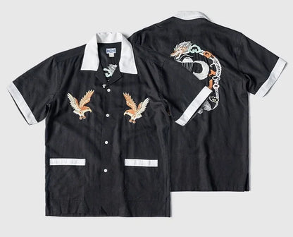Embroidered Camp Bowling Shirt