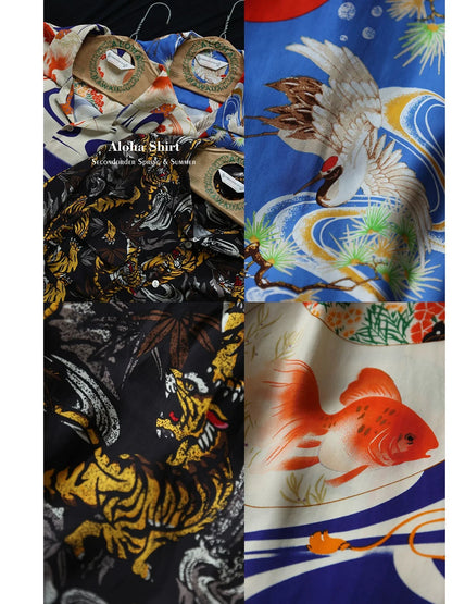 Oriental Print Hawaiian Shirt