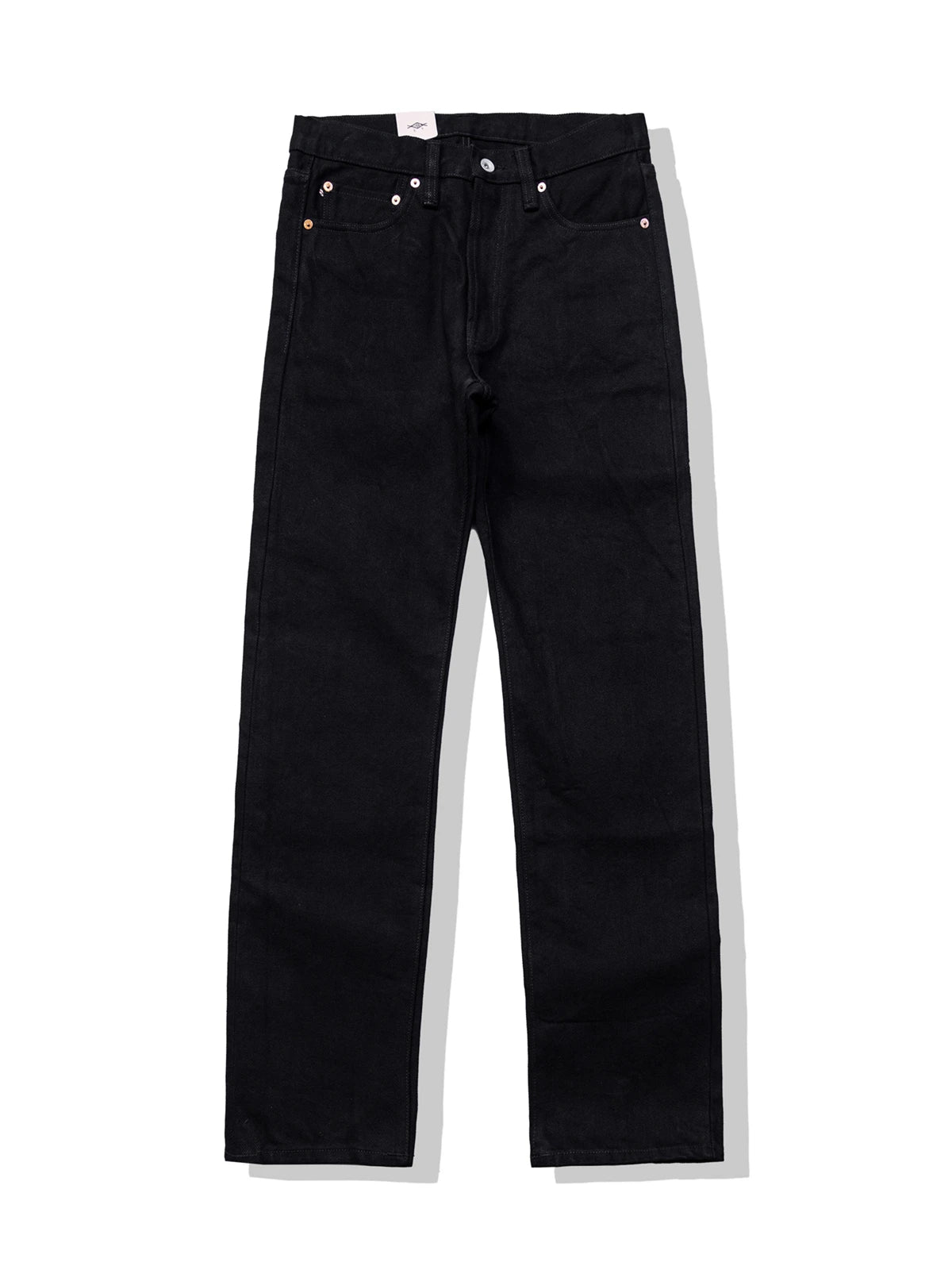 Black Slim Straight Selvedge Jeans