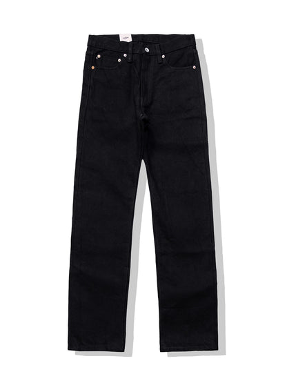 Black Slim Straight Selvedge Jeans