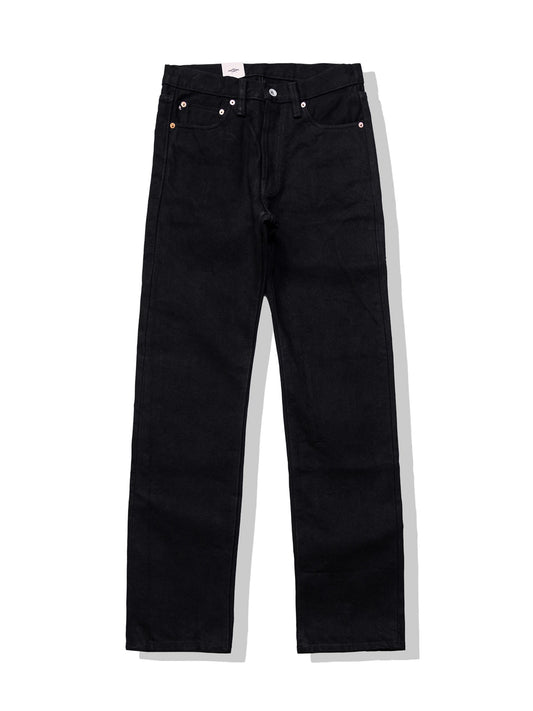 Black Slim Straight Selvedge Jeans