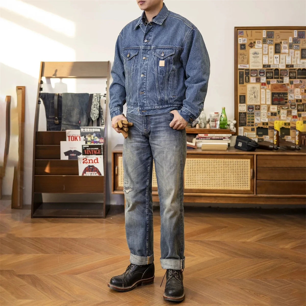 Blanket Lined Denim Trucker Jacket