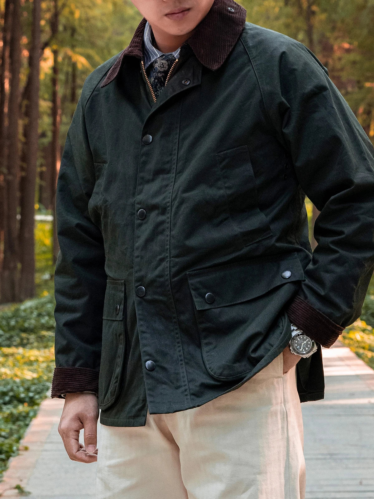 Sage Green Wax Cotton Jacket