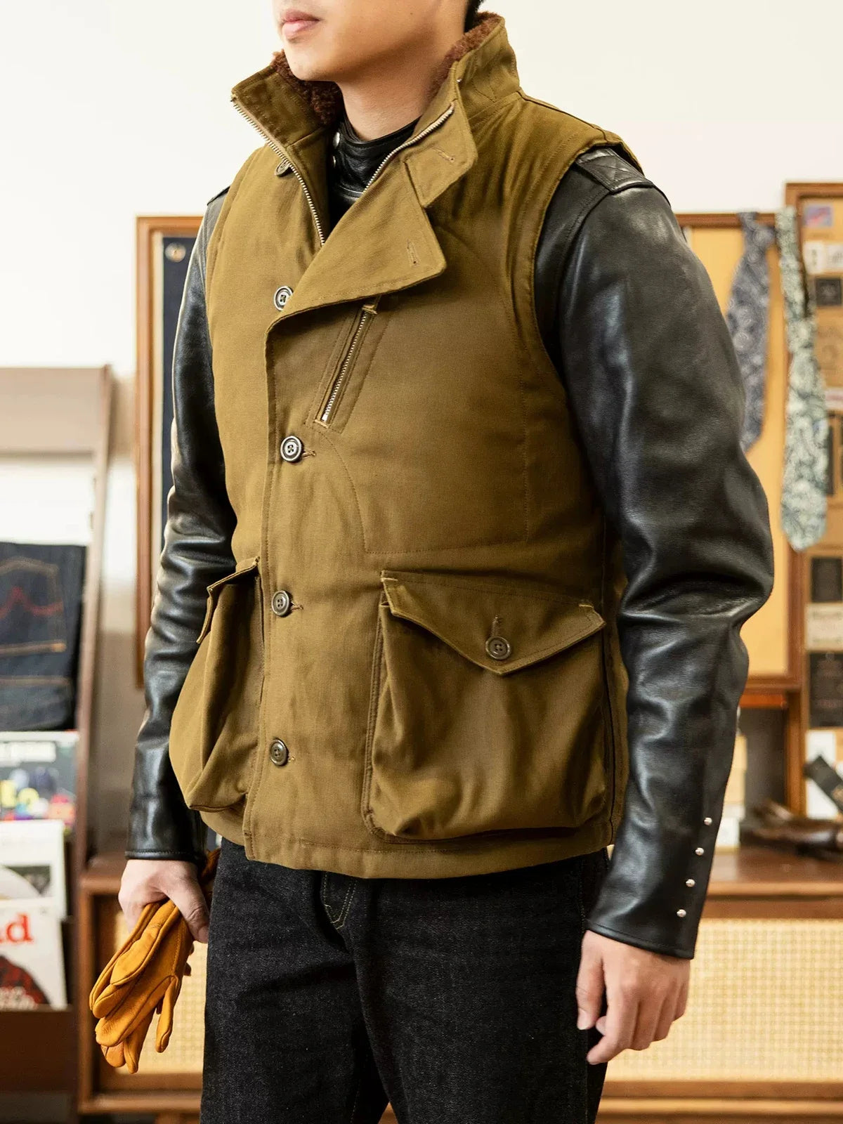 Alpaca Lined Aviator Vest