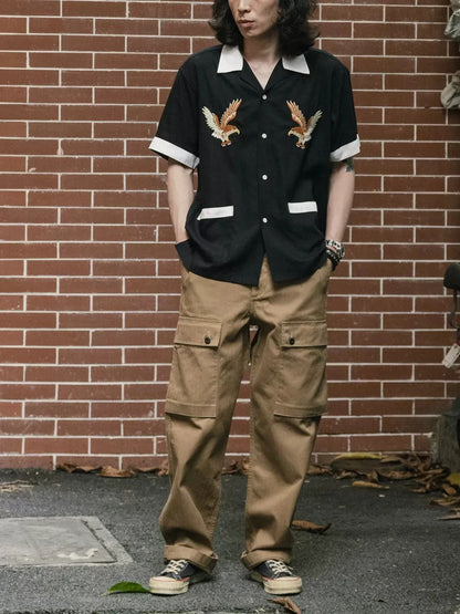 Embroidered Camp Bowling Shirt