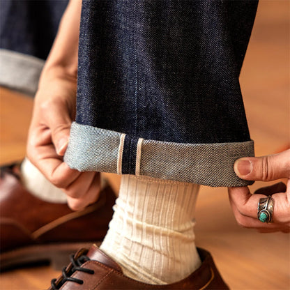 High Waist Loose Selvedge Jeans