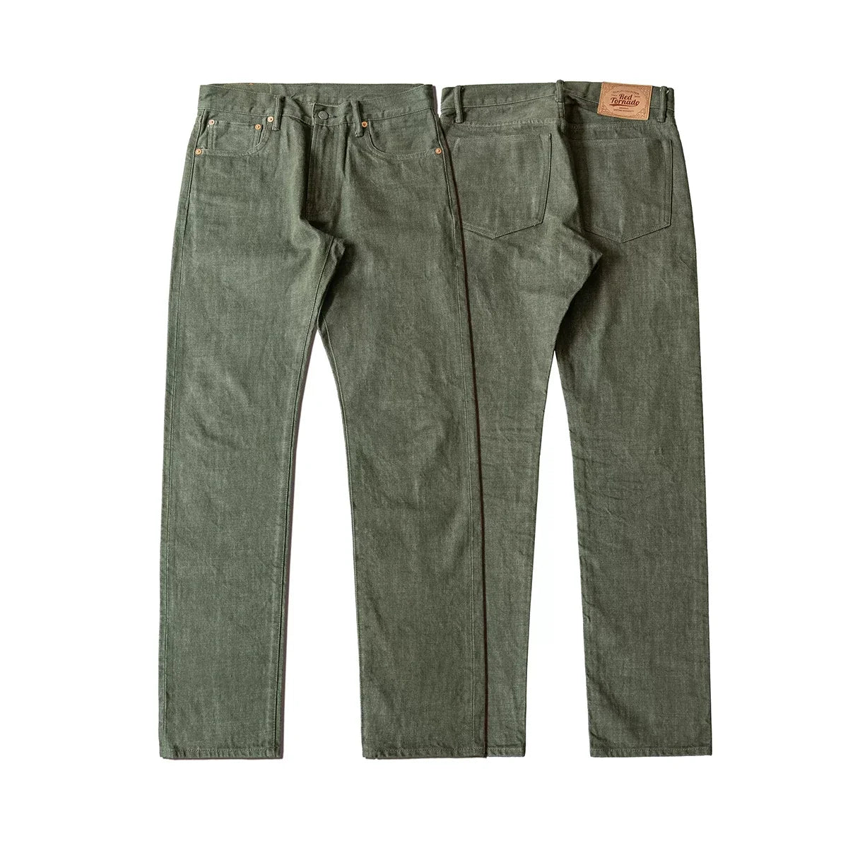 Green Straight Selvedge Jeans