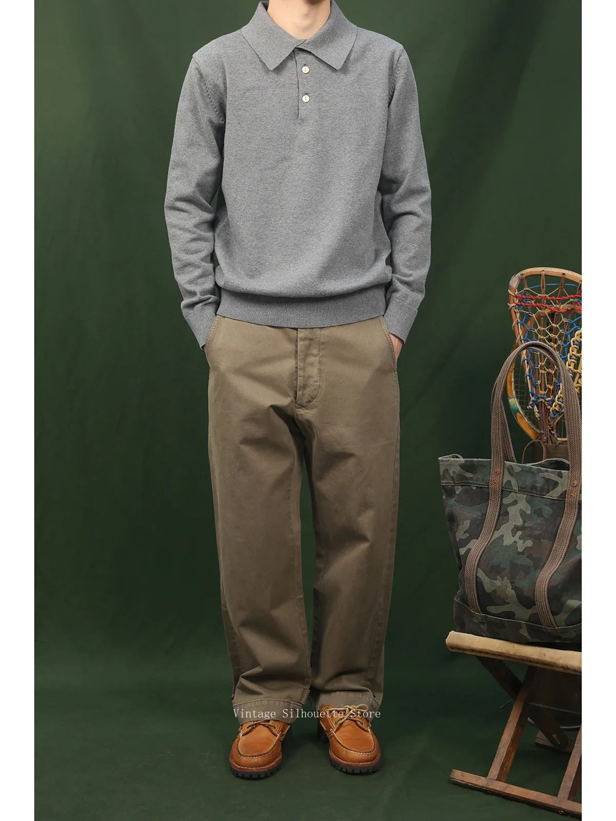 Cotton Long Sleeve Knit Polo