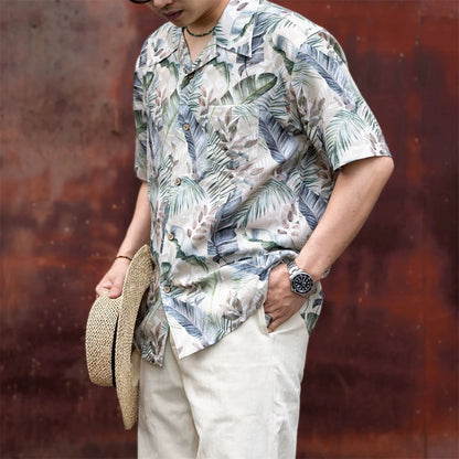 Tropical Leaf Camp Collar Shirt