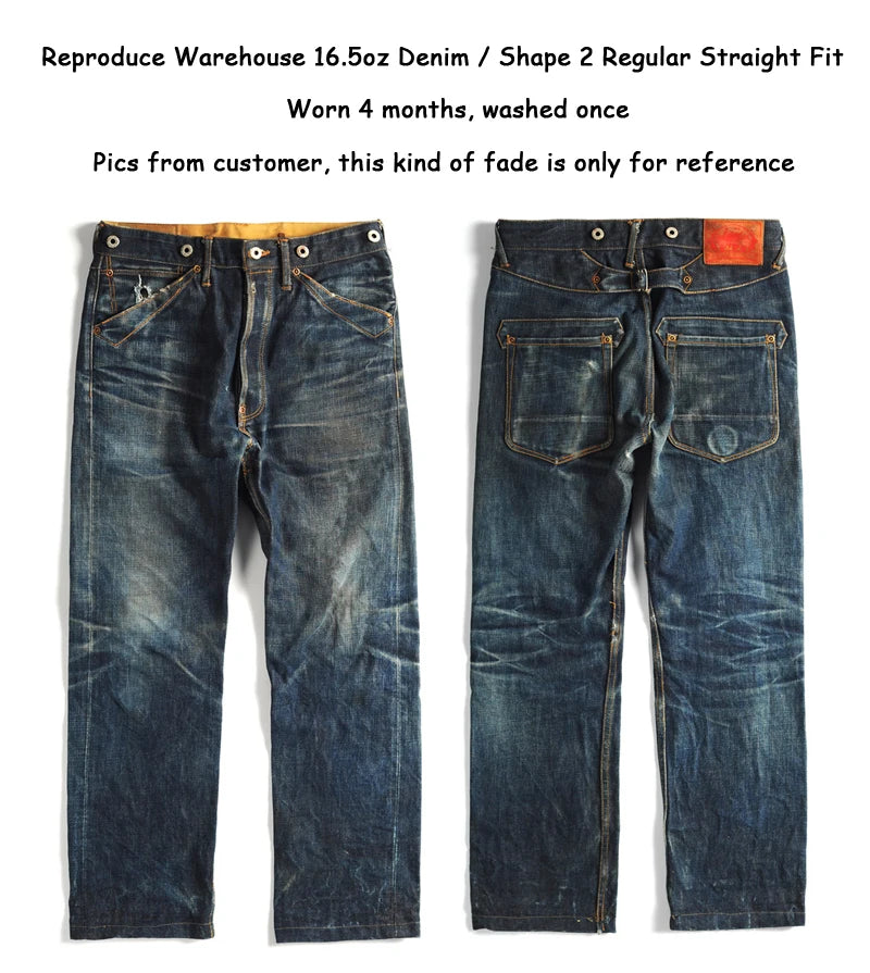 Raw Selvedge Back Buckle Jeans