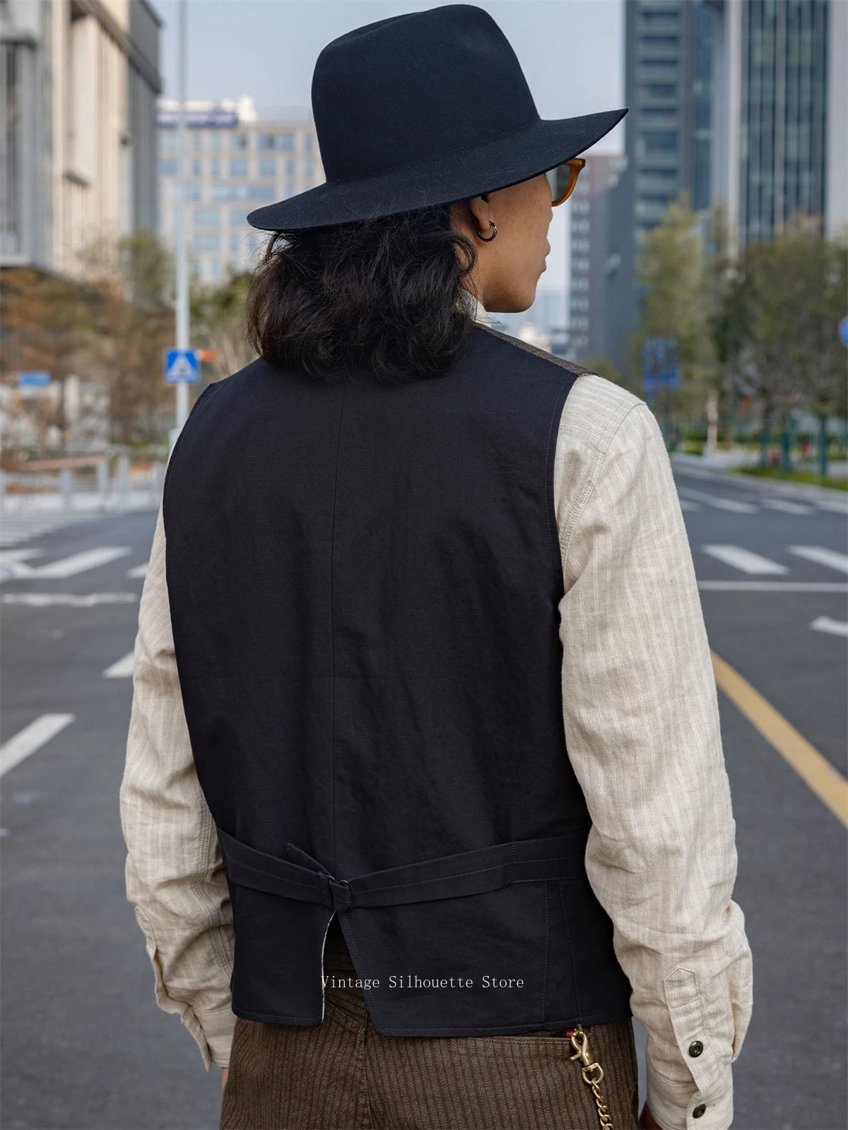 Brown Stripe Work Vest