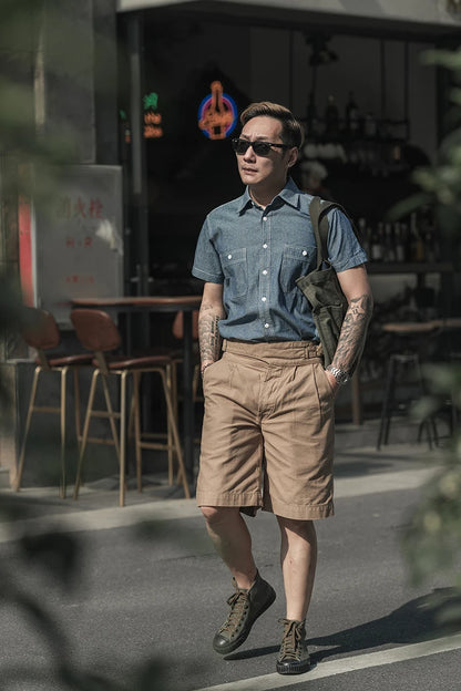 Light Blue Chambray Work Shirt