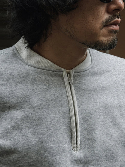 Quarter Zip Cotton Sweatshirt