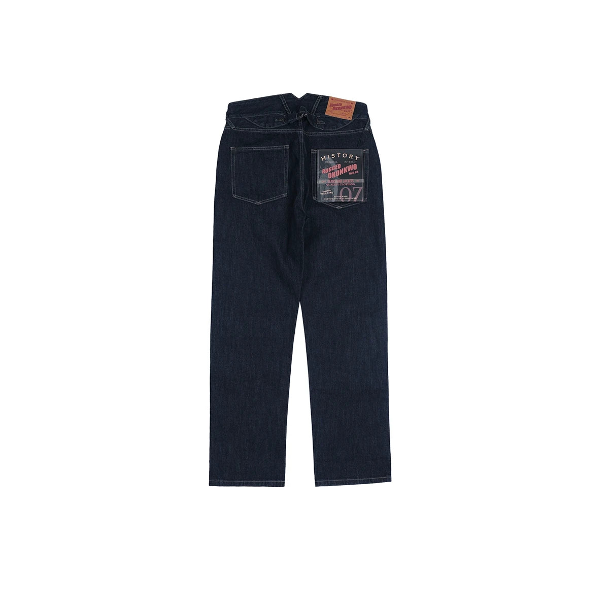 Cinch Back Raw Denim Jeans